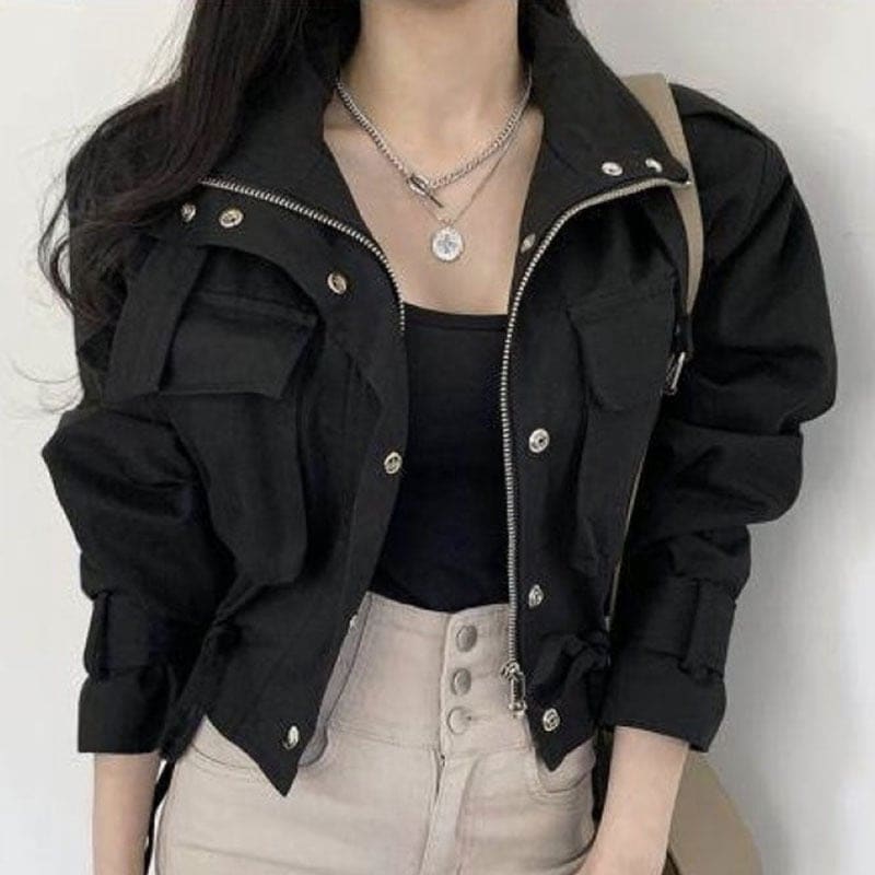 ジャケット ミリタリージャケット ジャンパー ブルゾン ジッパー ファスナー ショート丈 アウター