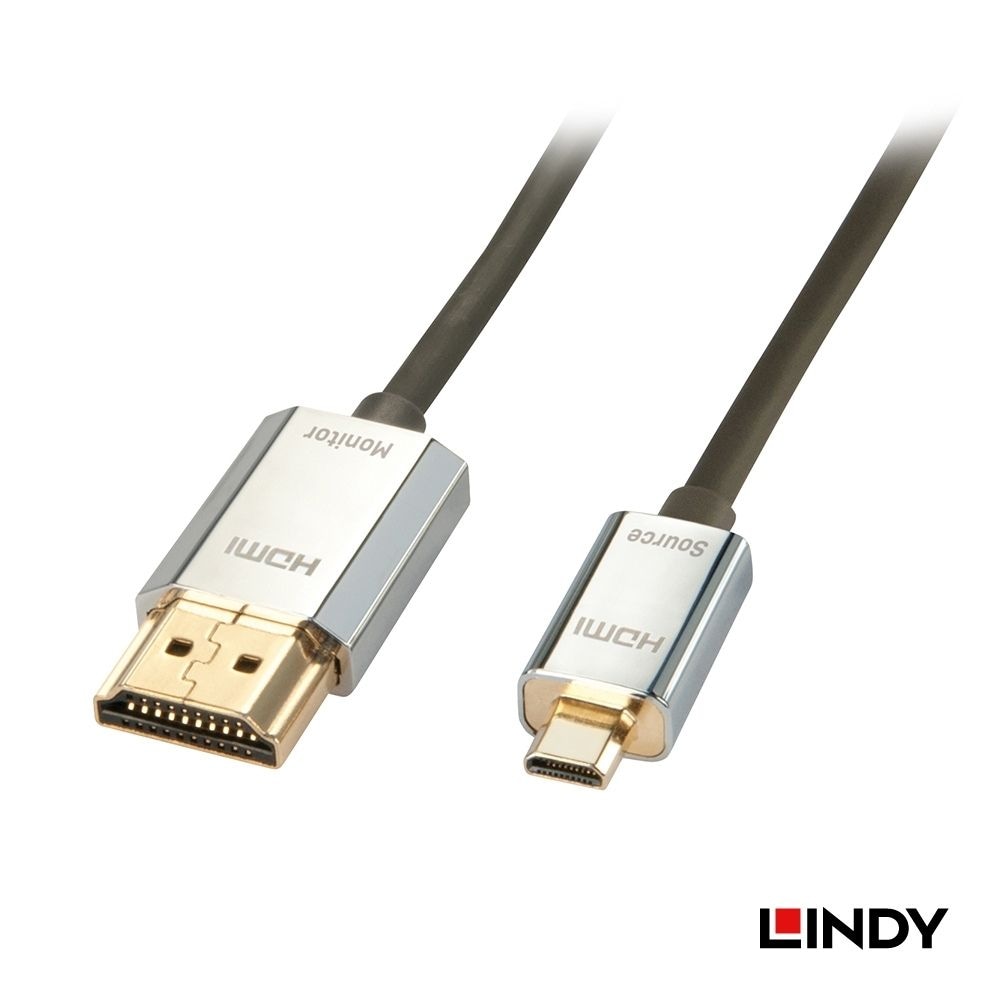 【41678】 LINDY 3m CROMO LINE HDMI 2.0 Type-A to Type-D極細ケーブル