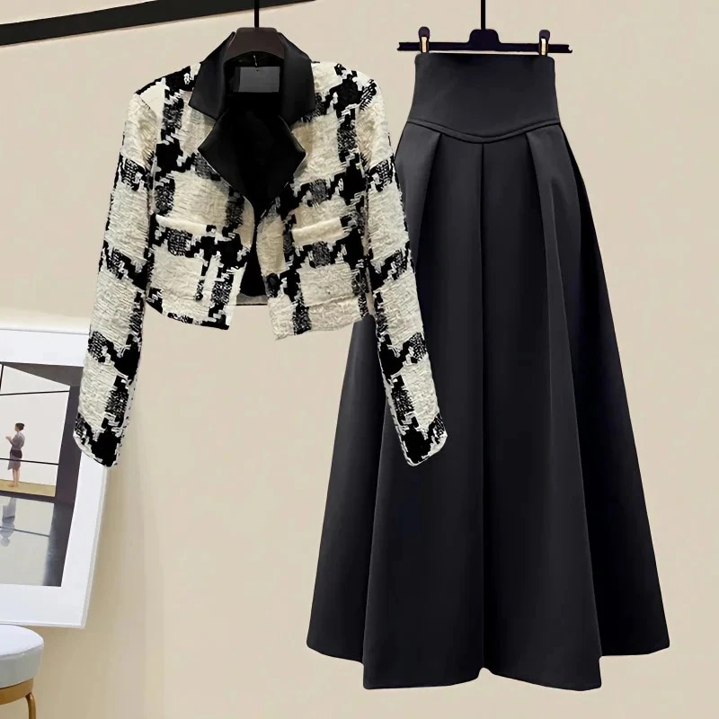 ハイエンドのカスタマイズ-秋服一式2025新スタイル小香スタイルスーツスリムスカート2点セット