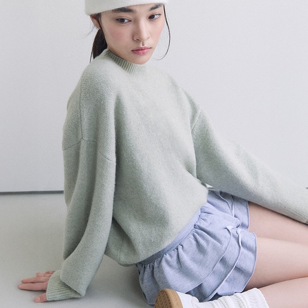 NUBASIC BASIC KNIT PULLOVER KHAKI