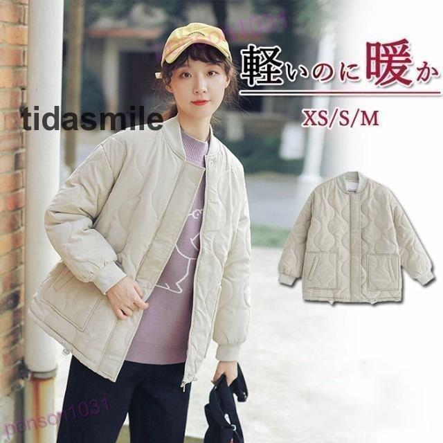 インナーダウン レディース インナーアウター クルーネック 長袖 中綿 レディース 中綿コート レディース