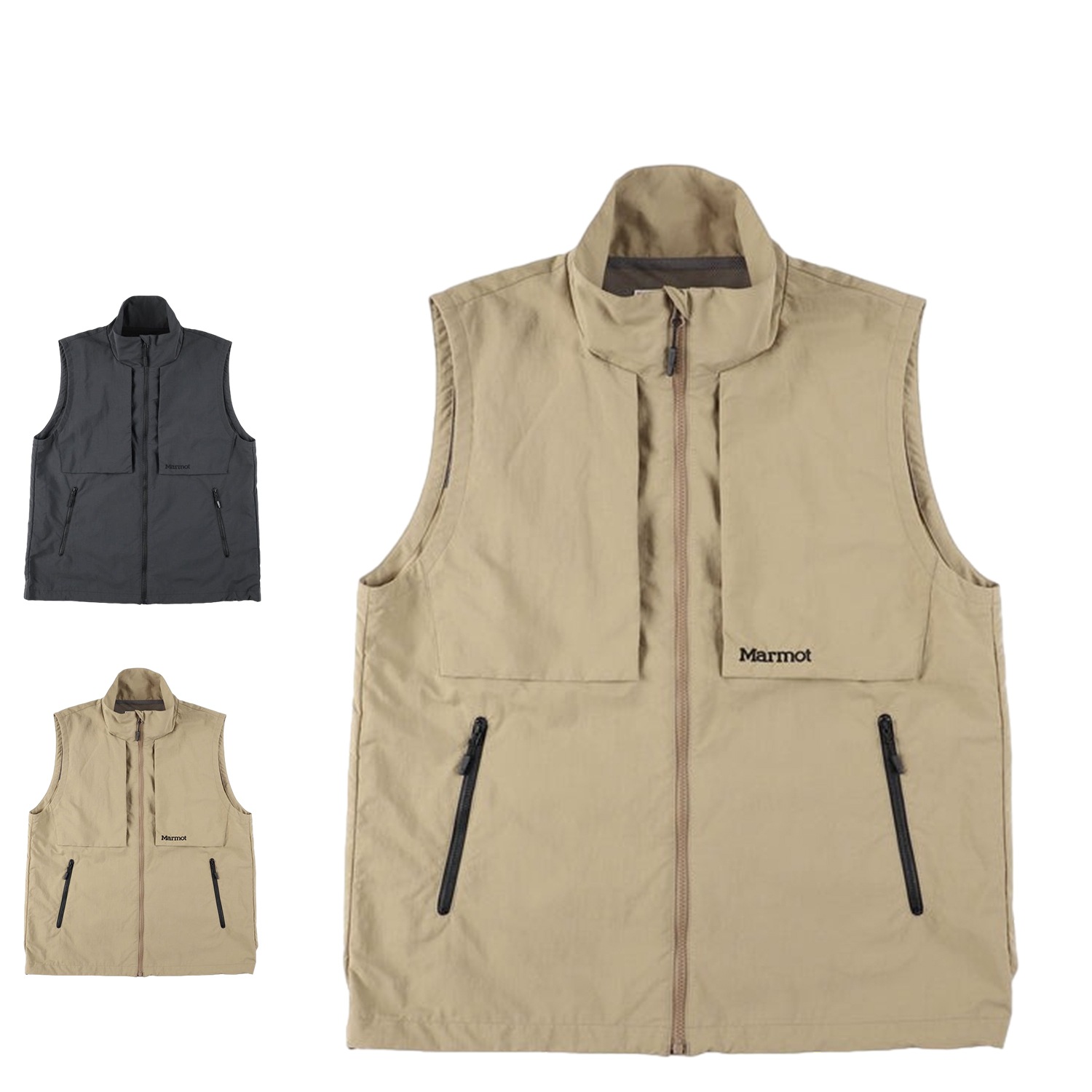 ベスト アウター マウンテンユーティリティ メンズ レディース 撥水 軽量 ブラック ライト ベージュ 黒 TSSMO404