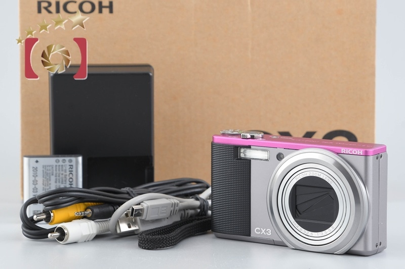 RICOH CX3 ライトグレーxピンク コンパクトデジタルカメラ シャッター回数僅少 元箱付き