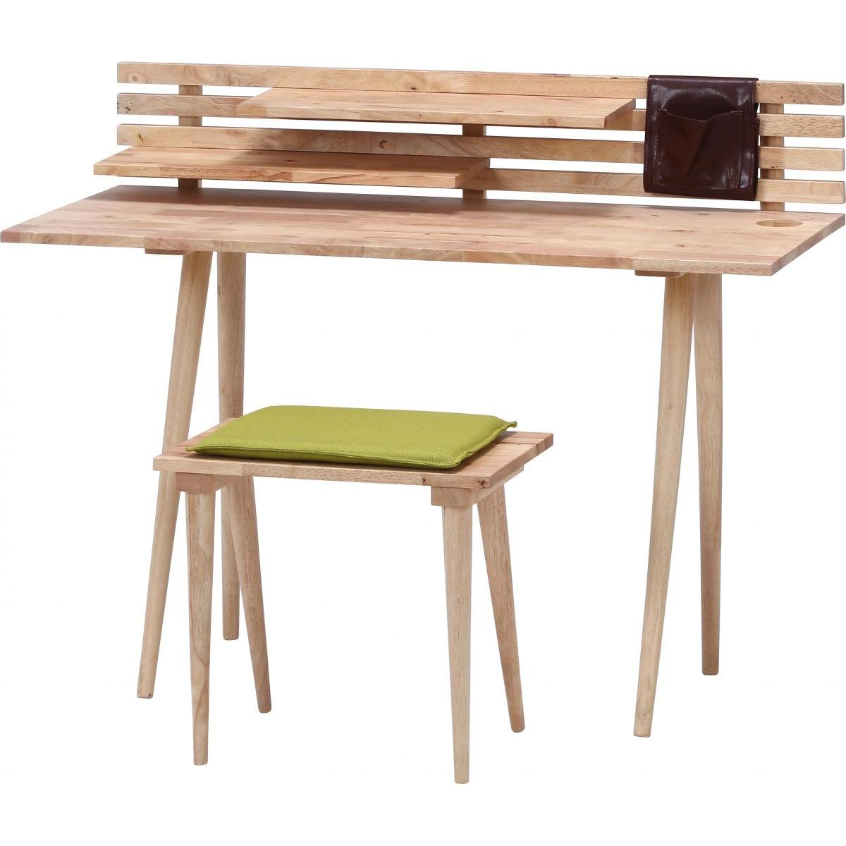 【I】不二貿易 Natural Signature デスクセット 4652　ナチュラル 木目調 学習机 可動棚 PCデスク 【北海道・沖縄・離島不可】【代引き不可】cm