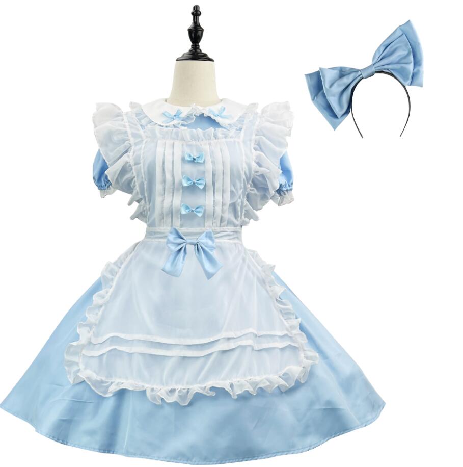 【新作登場 最安値】可愛いメイド服 人用コスチューム メイドコスプレ 半袖メイド服 フリル ロリータワンピース 半袖ワンピース レディースロリータ服 ゴシック ゆったり 人コスチューム ハロウィンコス