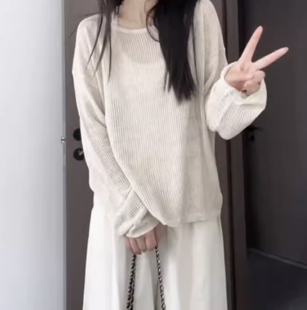 レディース トップス ニット セーター ミモレ 長袖 薄手 かわいい 大人可愛い きれいめ シンプル カジュアル 上品 おしゃれ かっこいい レトロ こなれ感 ラフ ガーリー ルーズ 個性的 クール