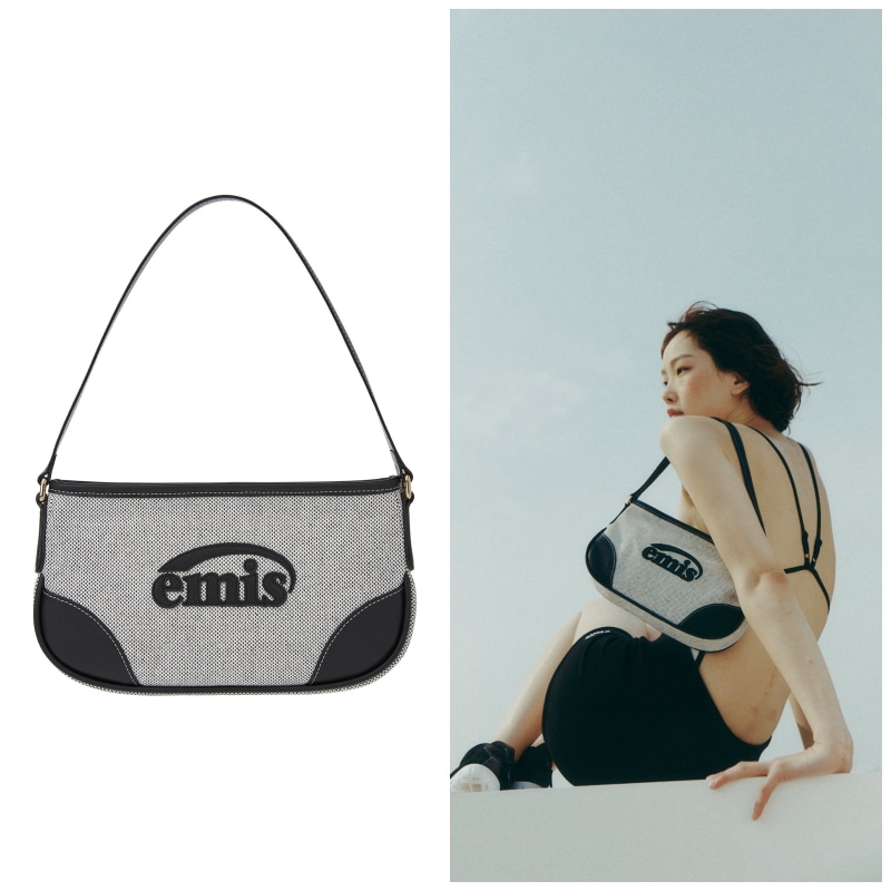 【EMIS】 CANVAS LEATHER MINI BAG : BLACK