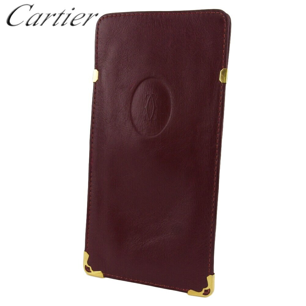 メガネケース 眼鏡 ケース マストライン レディース メンズ ボルドー ゴールド 中古