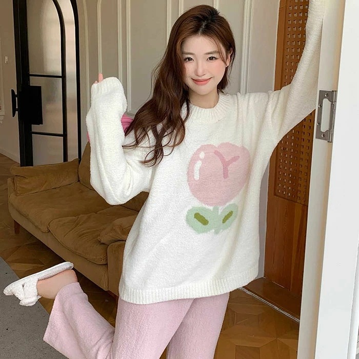 ルームウェア レディース 冬 長袖 スウェット 上下セット セットアップ パジャマ 部屋着 裏起毛 暖かい 厚手 かわいい 大きいサイズ 寝間着 寝巻き 保暖 防寒 おしゃれ 可愛い 女性用 彼女 妻