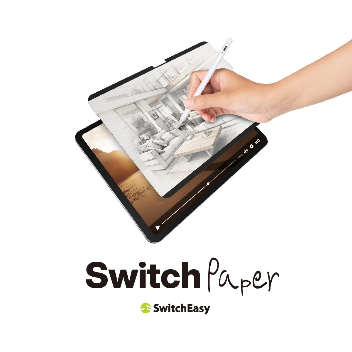 iPad Air M3 2025 11インチ M2 対応 フィルム 紙のような書き心地 マグネット 着脱式 指紋防止 さらさら 紙質 イラスト 保護フィルム SwitchPaper