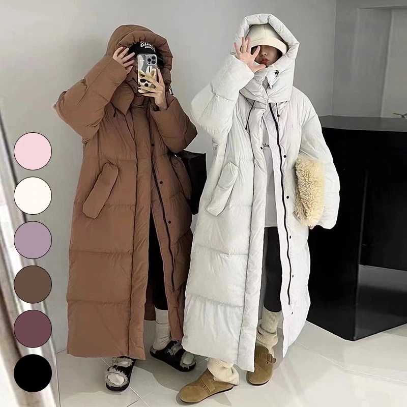 ダウンコート 韓国ファッション 6 色 大きいサイズ ロング コットン レディース アウター ダウンジャケット