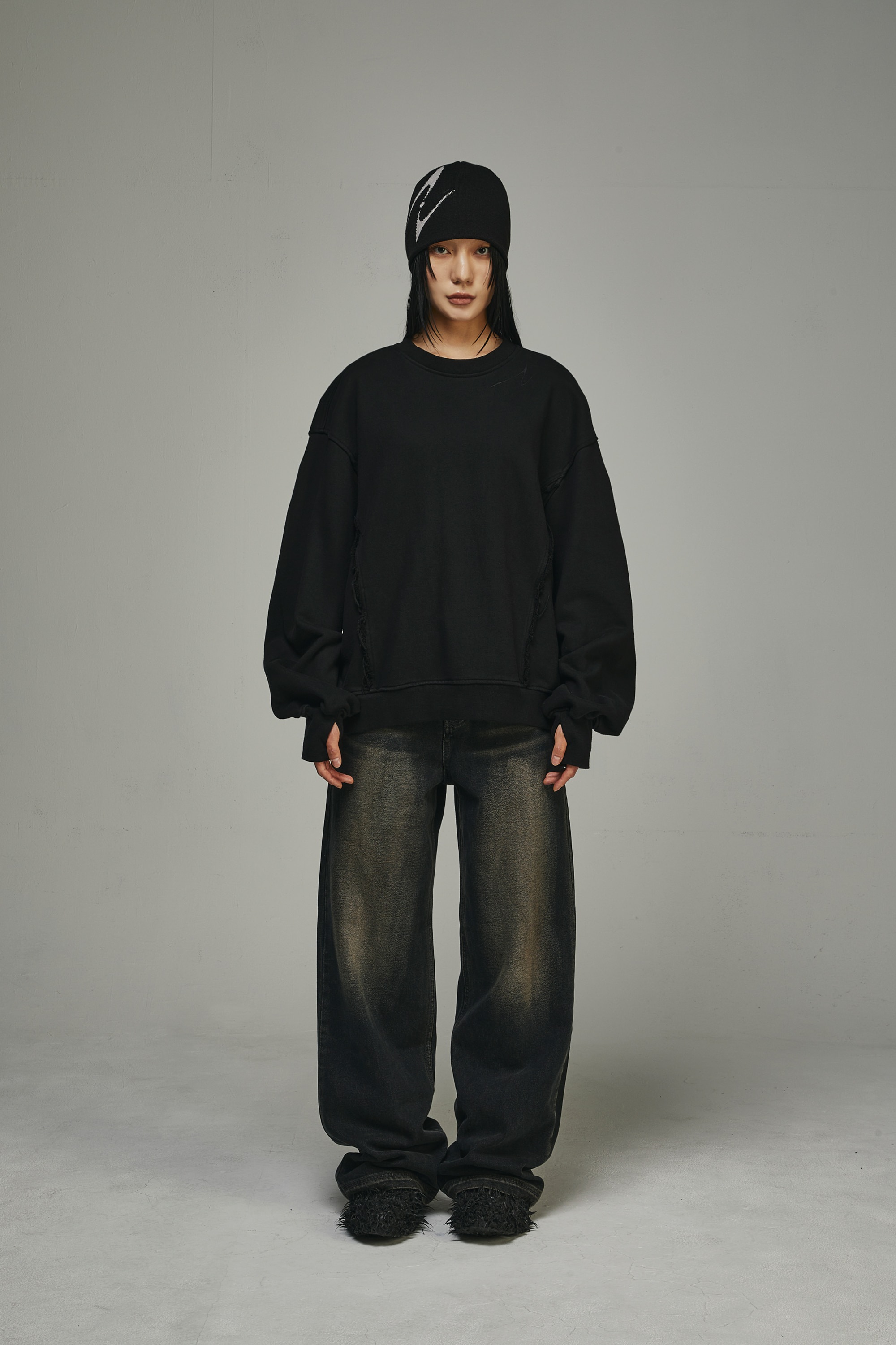 【BLR】 DUSK WASHING WIDE DENIM PANTS