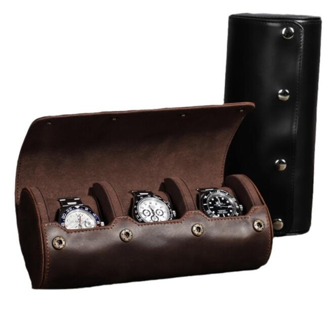 キャンペーン 父の日 腕時計ケース 本革 牛革 復古 時計ケース 3本用 長方形 ウオッチケース 収納ボックス コレクションケース 持ち運び 便利コンパクト プレゼント 見せる収納 メンズ 高級コーヒ