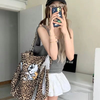 ◎未使用品◎ キティちゃん ボアバッグ ヒョウ柄 ハンドバッグ