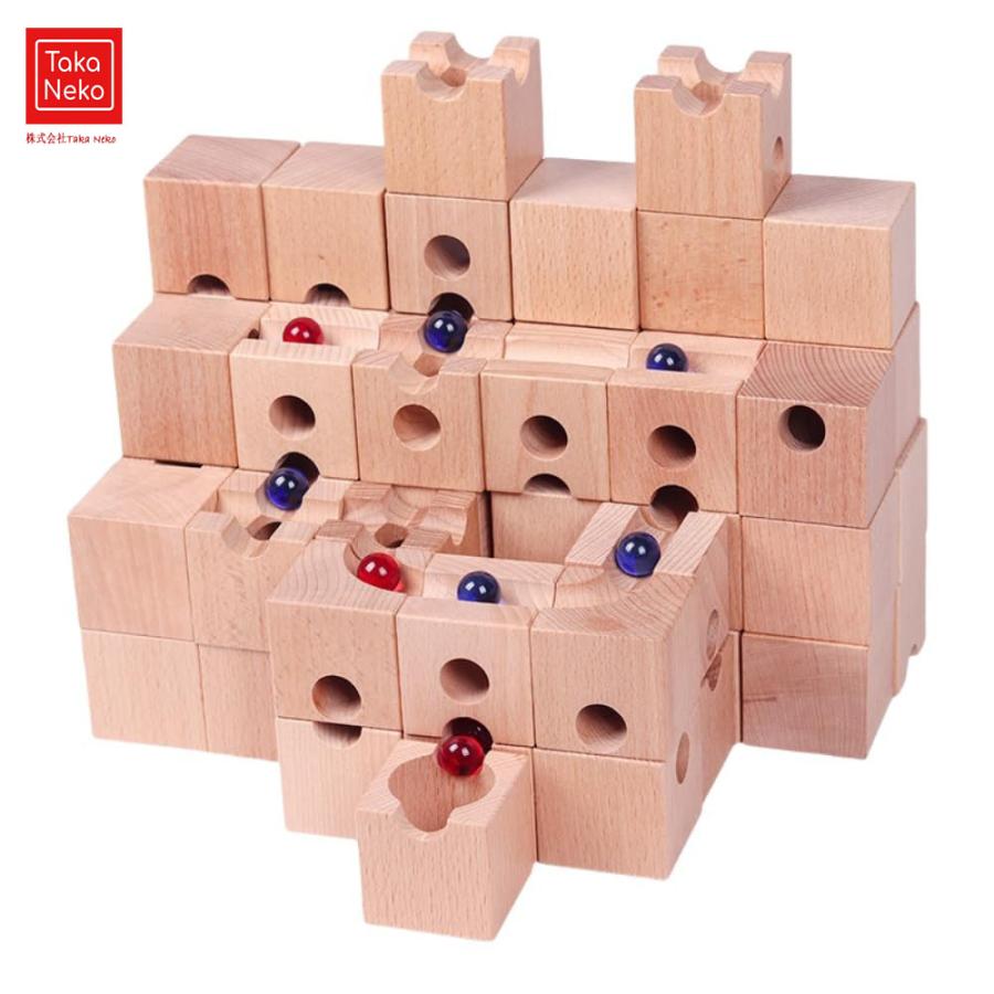 【木製知育ブロック】3D迷路ビルディングセット 大きい積み木 幼児小学生向け 創造力＆論理思考を育てるおもちゃ 男の子 女の子 プレゼントにも最適