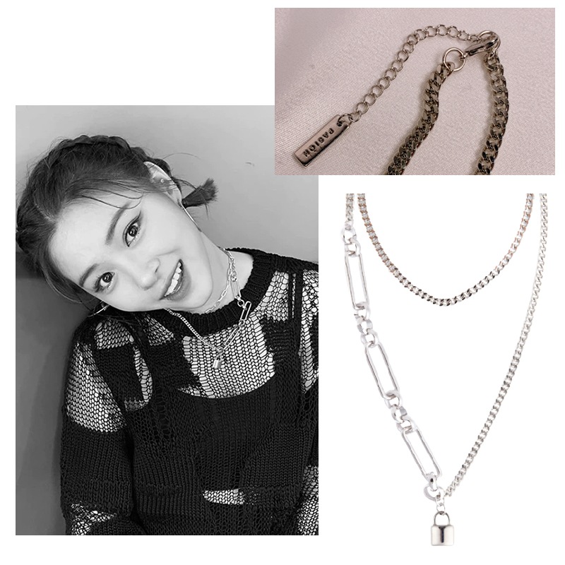 【PASION】Rock Half Chain Layered Necklace★ITZY 着用 PASION Rock Half Chain Layered Necklace ITZY 着用 ネックレス
