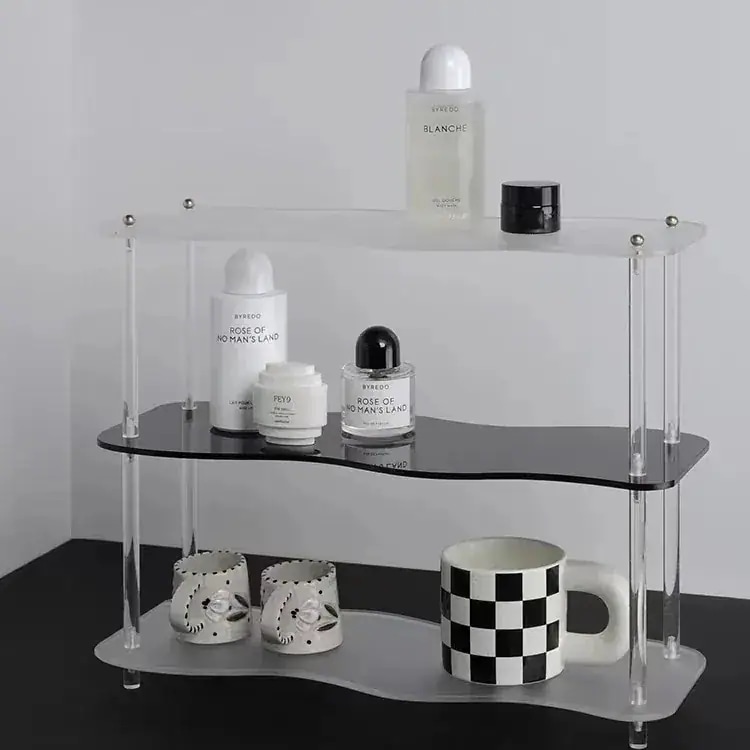 [現品/新品]アクリル デスクトップラック 透明多層収納ラック カップディスプレイ 棚 韓国インテリア雑貨