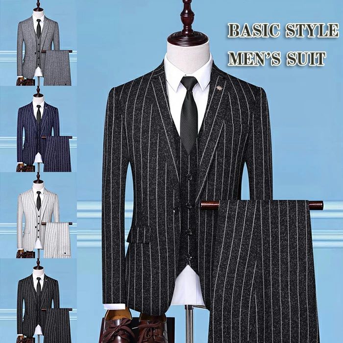 人気 面接 本番 仕事 紳士服 就職 伸縮 ストレッチ ストライプ フォーマル カジュアルスーツ おしゃれスーツ ダブルスーツ ダブル ビジネススーツ スリーピース 3ピース スリム 春夏 秋冬 メ