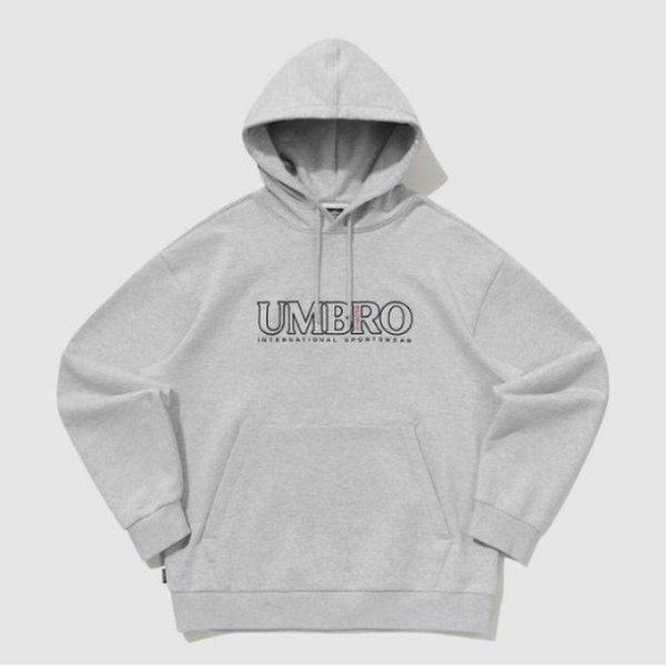 フードティー KQF UQ121CHD16-MGR エッセンシャルプラス刺繍レタリングフードTシャツ（MGR）H. GREY