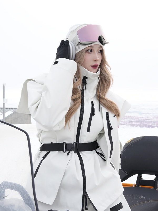 スノボウェア 2025 2026 上下セット 耐水圧20000mm 黒 白 ジャケット パンツ ズボン 韓国風 スノーボードウェア スノーウェア スキーウェア スノボーウェア メンズ レディース