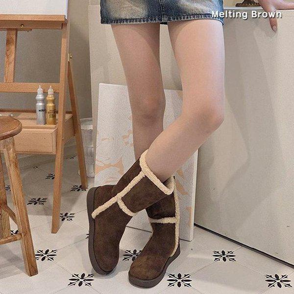 女性用ファーブーツ ミドルブーツ SS06