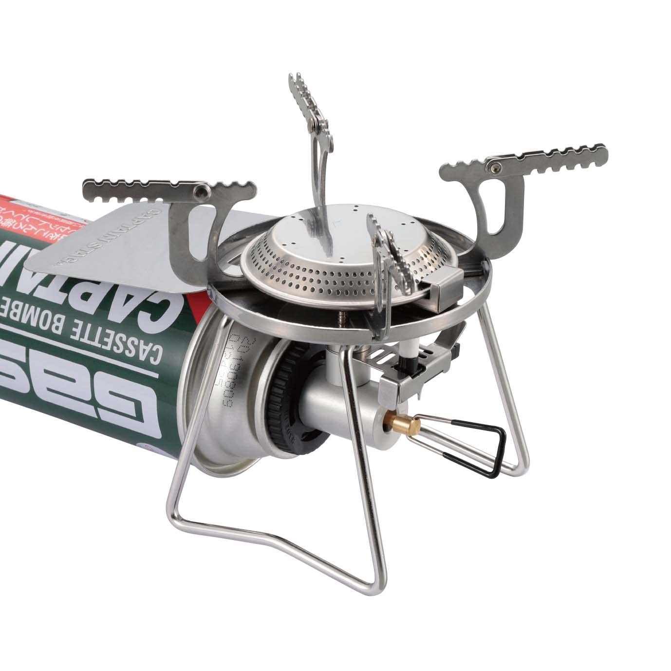 キャプテンスタッグ(CAPTAIN STAG) シングルバーナー カセットガスバーナーコンロ CB缶 圧電点火装置付 収納ケース付 シルバー トレッカー UF-0026