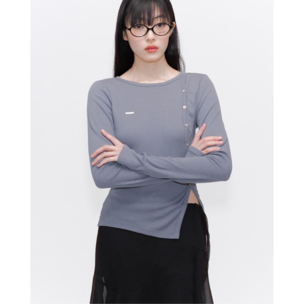 MISEKI SEOUL Unbalanced button long sleeves CHARCOAL MSK 8,479円