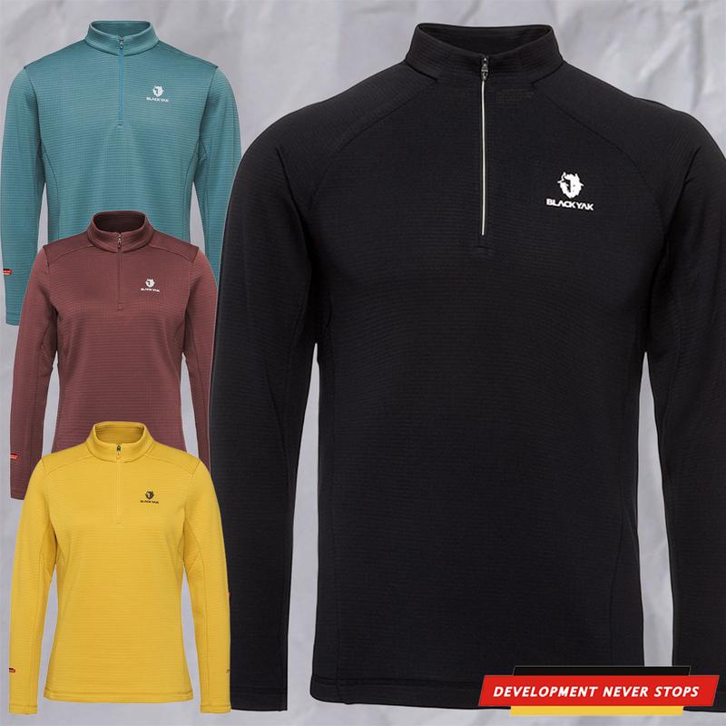 25年冬の新作 DNS 男性/女性 登山 高機能ポーラテック グリッド ジップ 長袖Tシャツ 1BYZTWU001/501