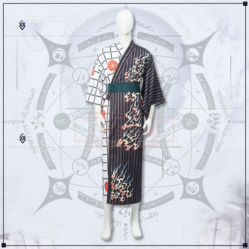 大人気N0.1 Fate Grand Order FGO 蘆屋道満 朝顔柄浴衣(呪) コスプレ衣装 コスチューム 演出服 アニメ ゲーム ハロウィン