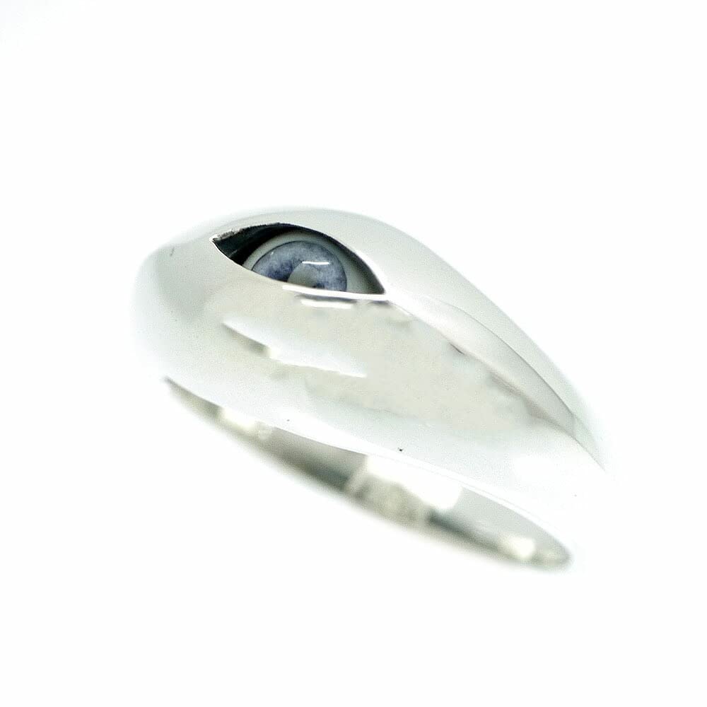 [シルバーワン] シルバー925 アクリル ドールアイ ピンキー リング メンズ ra [10号] 指輪