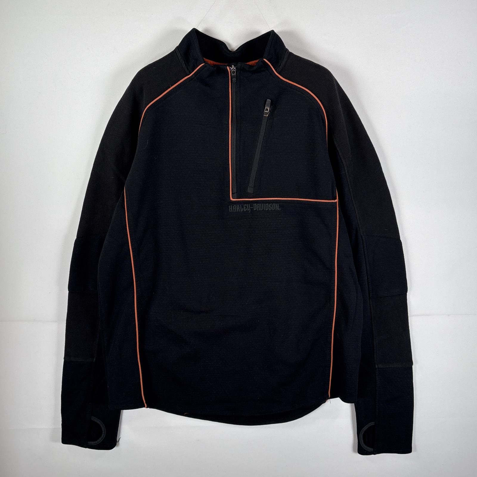 古着 ハーフジップトレーナー インナー ジャージ ロゴ刺繍 ラグラン M ブラック メンズ