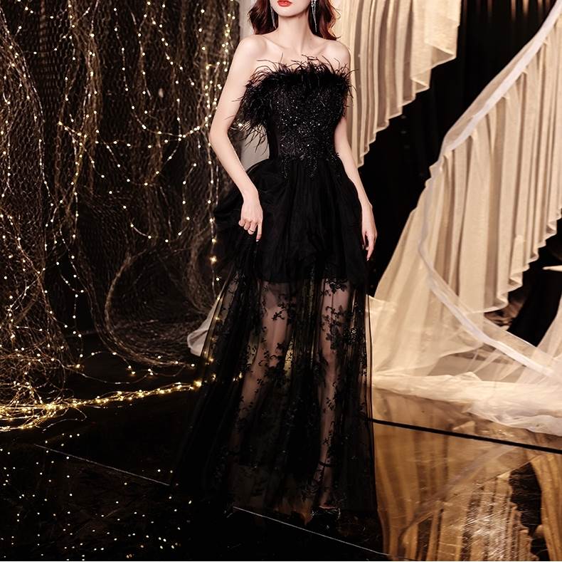 ２色 ロング ドレス パーティードレス 袖なし ビスチェ 黒 レース 透け感 膝丈 セクシー 個性的 結婚式 二次会 お呼ばれ フォーマル 演奏会 ピアノ 発表会 ドレス ワンピース 大人 かっこいい