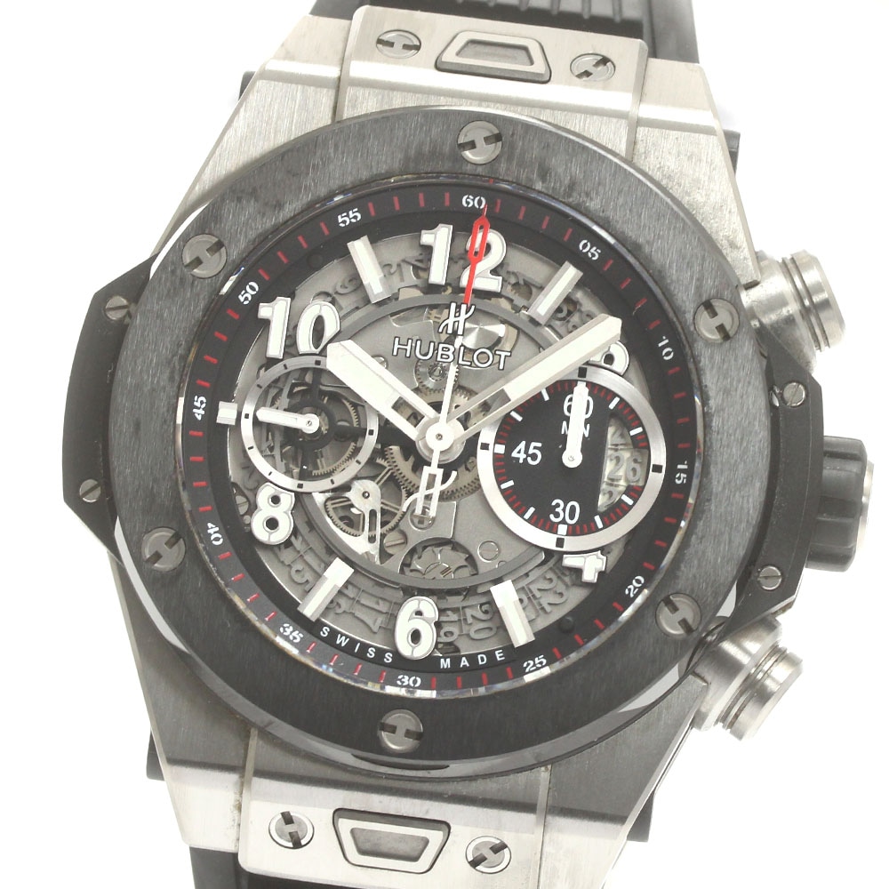 ウブロ HUBLOT 411.NM.1170.RX ビッグバン ウニコ チタニウム セラミック 自動巻き メンズ 良品 保証書付き_875178【中古】