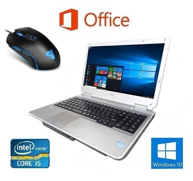サポート付きNEC VD-G Windows10 PC 新品メモリー:8GB 新品SSD:256GB Office 2019 パソコン 最新版ゲーミングマウス X9 usb有線