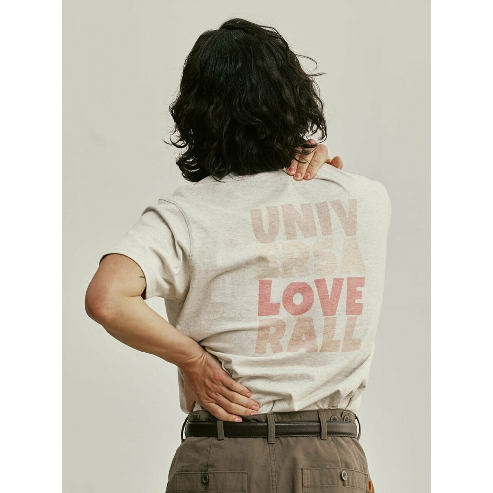 ユニバーサルオーバーオールユニバーサル UNIVERSA LOVE RALL Tシャツオートミール