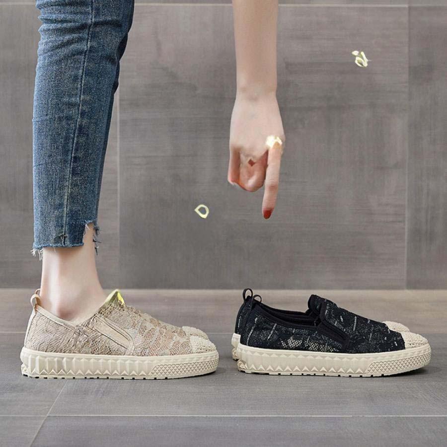 2025新品 数量限定 疲れない レディース スリッポン スニーカー ローカット ジュート 春 夏 蒸れない レース 厚底スリッポン ローファー 紐なし 履きやすい 歩きやすい 短納期
