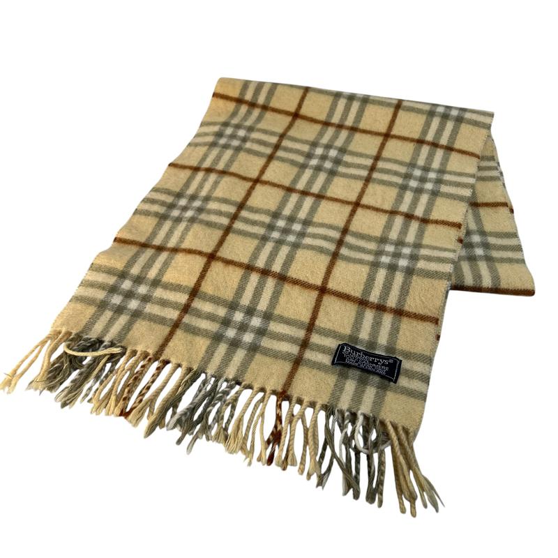 【最終処分SALE】Burberrys バーバリーズ ノバチェック マフラー カシミヤ イエロー A-11633