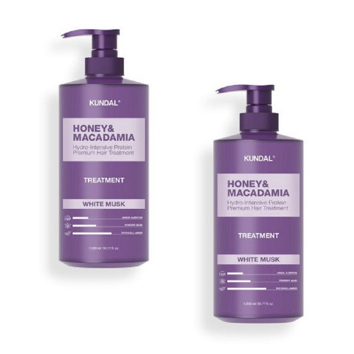 クンダルプロテイントリートメントホワイトマスク1058ml x 2つの香り保湿栄養柔らかいヘアケア大容量
