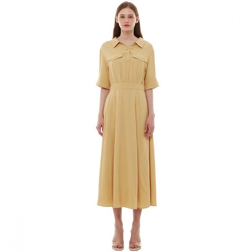 [プラスチックアイランド] ハーフオープンシャツ型ドレスPP2WO063