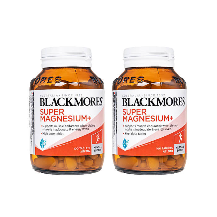 スーパーマグネシウム+ 100錠 2本 ブラックモアズ Blackmores Super Magnesium+ スーパーマグネシウムプラス ビタミン群 クロム 海外直送 ヤマト国際便発送 日時指定不可