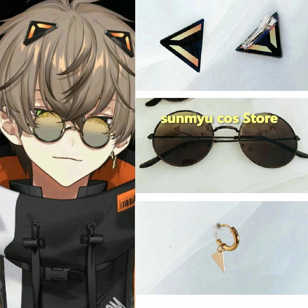 にじさんじ Vtuber バーチャル アルバーン・ノックス　髪飾り＋イヤリング＋眼鏡 コスプレ道具 アクセサリー