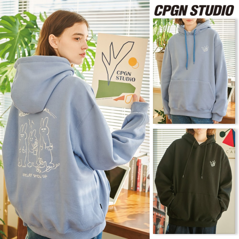 【CPGN STUDIO】 Funky Rabbit Embroidery Brushed Hood