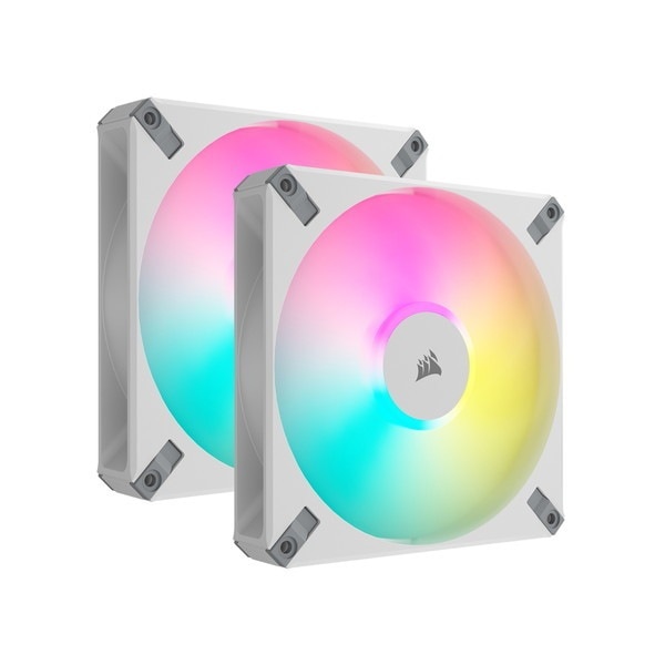 CO-9050160-WW ホワイト CORSAIR AF140 RGB ELITE WHITE Dual Pack with Lighting Node CORE XT [PWMファン(140mm)