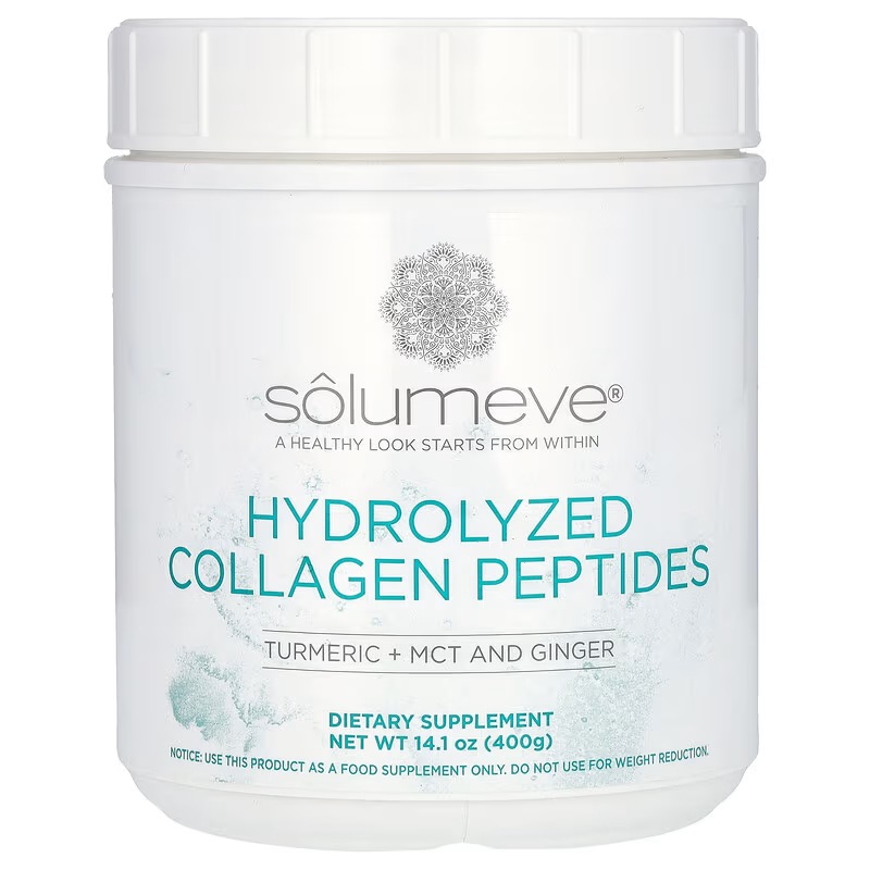 Solumeve ターメリック MCT（中鎖脂肪酸トリグリセリド） ジンジャー配合 加水分解コラーゲンペプチド 400g（14.1オンス）