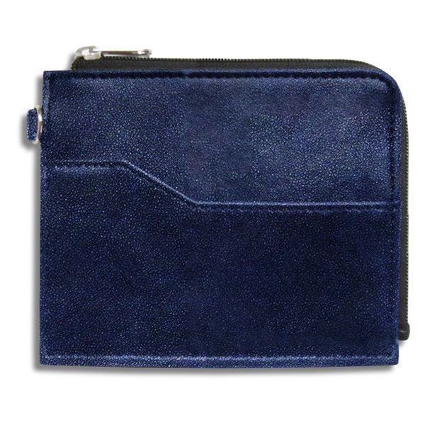 （まとめ買い）コレクト フラグメントケース 本革調 6ポケット カード/紙幣/コインをコンパクトに携帯 紺 CH-200V-BL [x3]