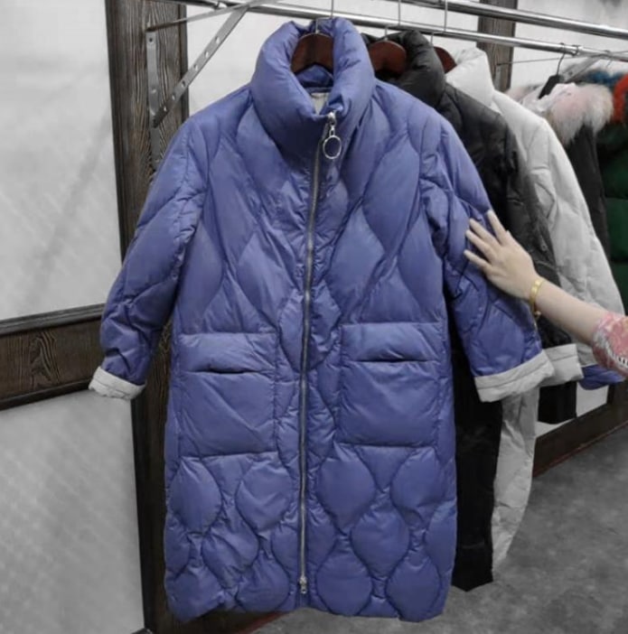 ダウンジャケットレディースミドル丈オーバーニーヨーロピアン商品ダイヤモンド型レディースコートトレンドスリムフィット気質377