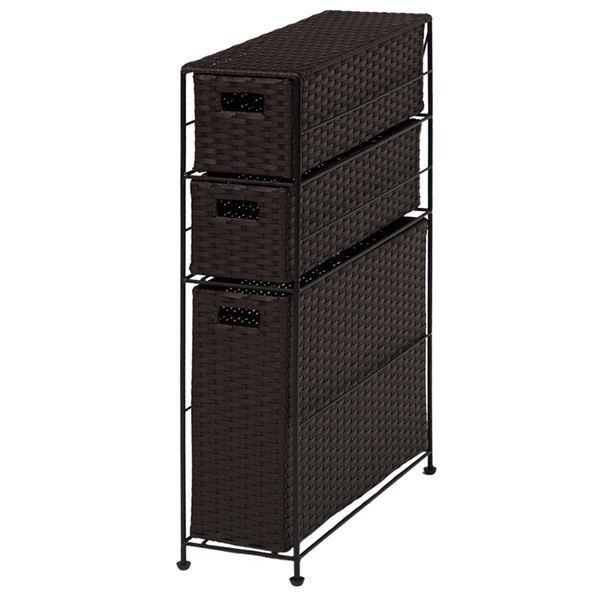 トイレラック トイレ収納 約幅16.5cm ダークブラウン スチール アジャスター付き トイレットペーパーホルダー お手洗い 隙間収納