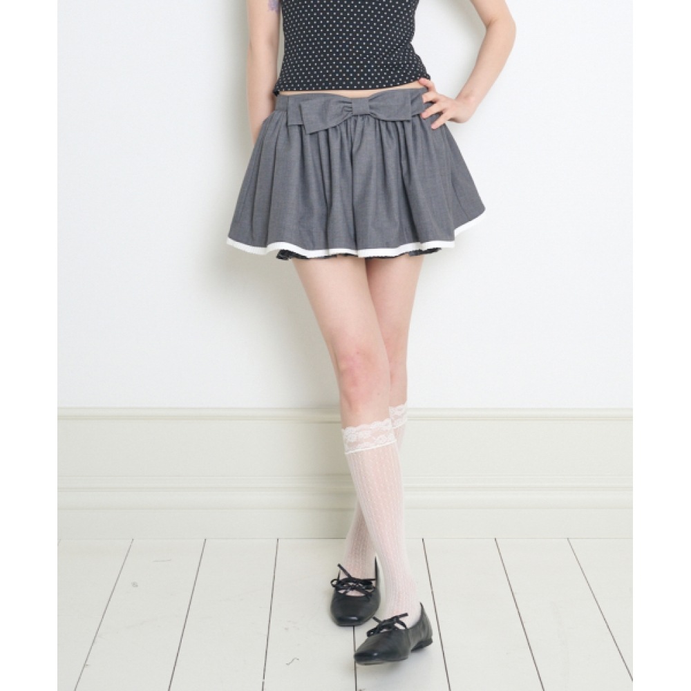 ILLIGO ボウパンプキンスカートパンツチャコール