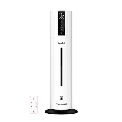 Lacidoll タワー 型 超音波式加湿器 8L大容量 水漏れしない おしゃれ 知能恒湿 上から給水 お手入れ簡単 噴出角度360 空焚き防止 30畳以上 30時間連続加湿 静音 アロマ対応 3段