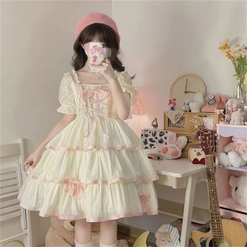 二次元 OPワンピースプリンセススカートライトloスカートバースデードレス Lolita メイド服 文化祭